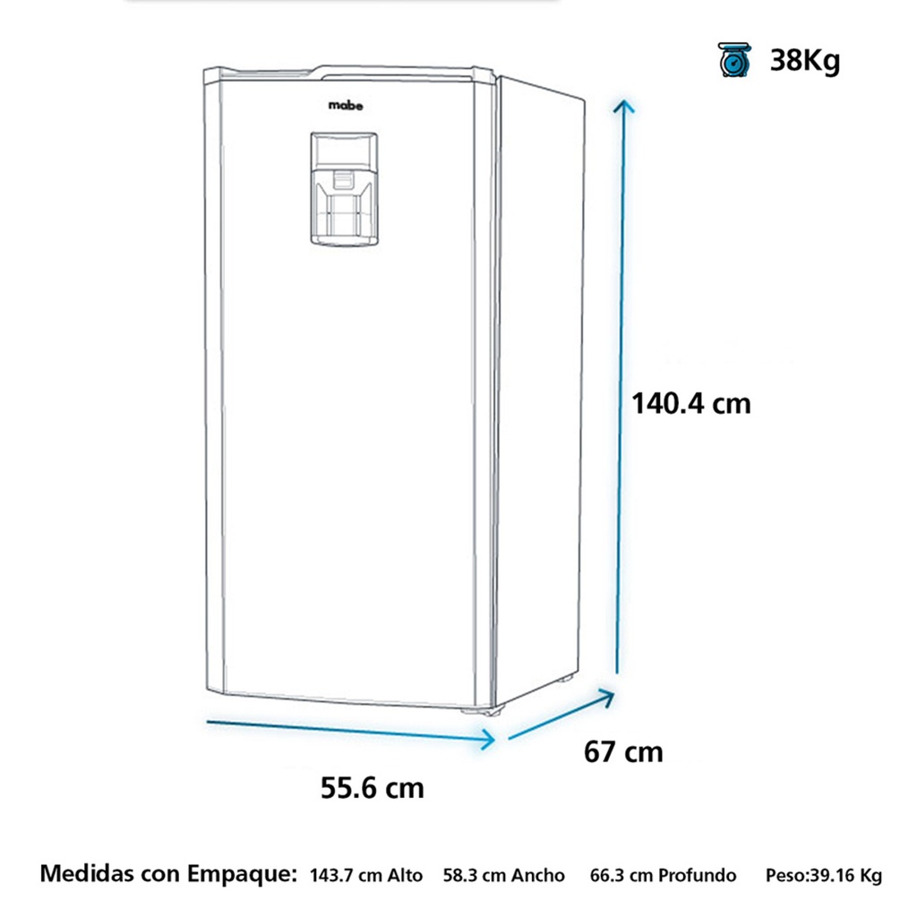 NEVERA MABE 235 LT RMU235NACG1 1PTA / COD.018720