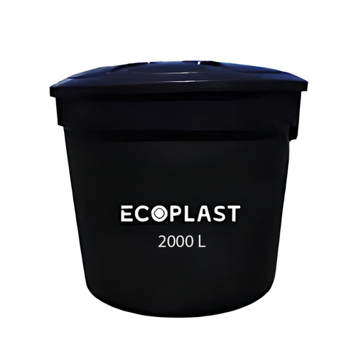 [110076] TANQUE ELEV 2000 LTS ECOPLAST NEGRO INT Y EXT MC